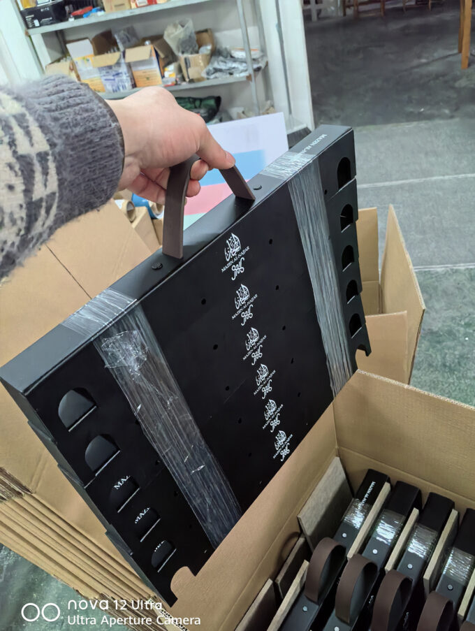 Luxury Fabric Sample Display Hooks | Custom Size/Color | Faux Leather/Metal Option for Home Textile