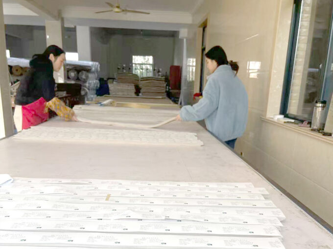 Packaging of finished textile display products for shipping