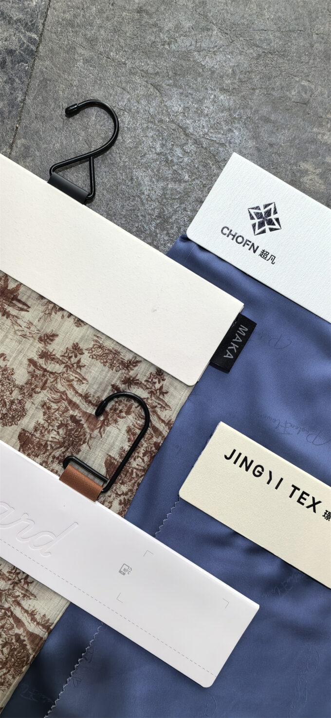Branded Swatch Display Cards for Apparel Brands