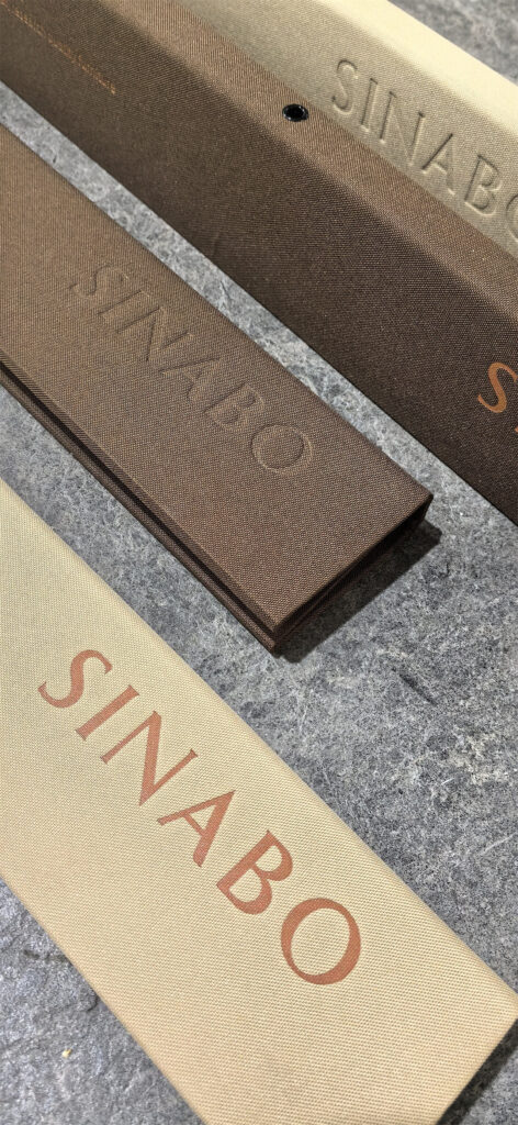 Fabric Wrapped Fabric Sample Hooks | Luxury Custom Textile Display Cards