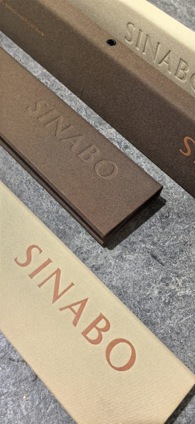 Fabric Wrapped Fabric Sample Hooks | Luxury Custom Textile Display Cards