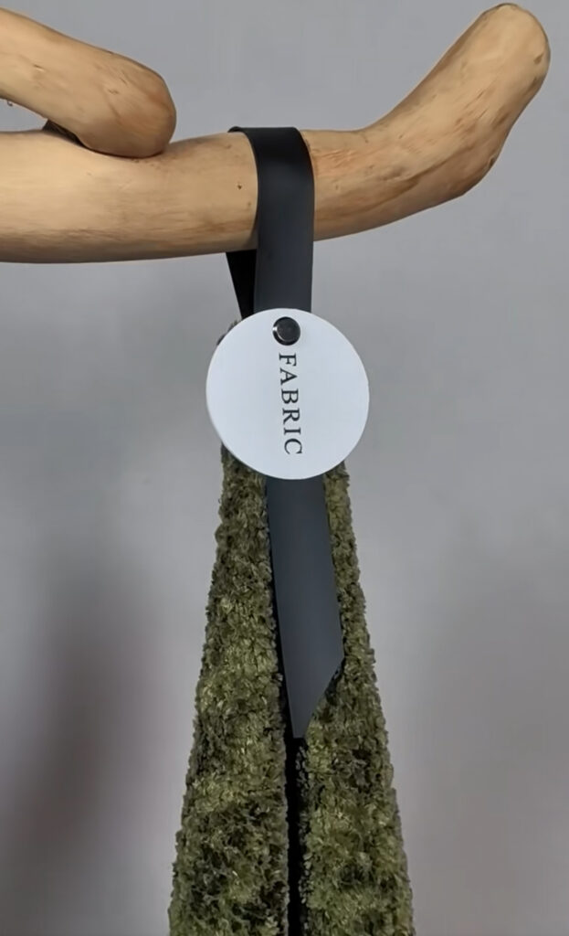 Round Card Upholstery & Curtain Fabric Sample Tags | Custom Fabric Swatch Hanging Clips | Gancio per campioni
