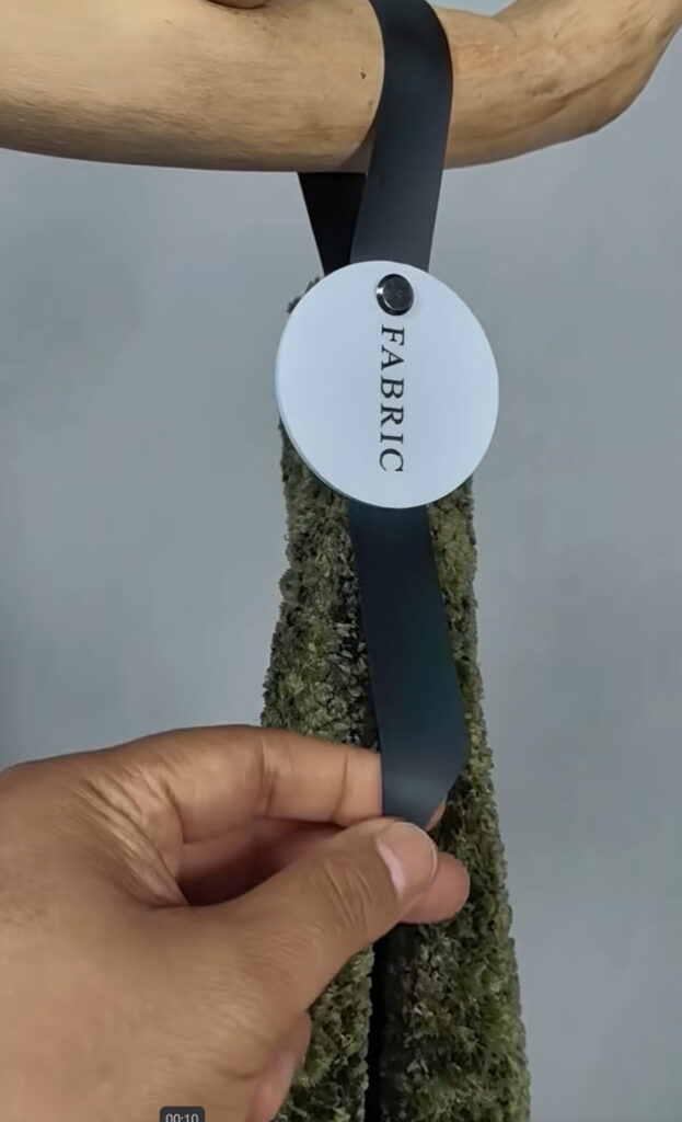 Round Card Upholstery & Curtain Fabric Sample Tags | Custom Fabric Swatch Hanging Clips | Gancio per campioni