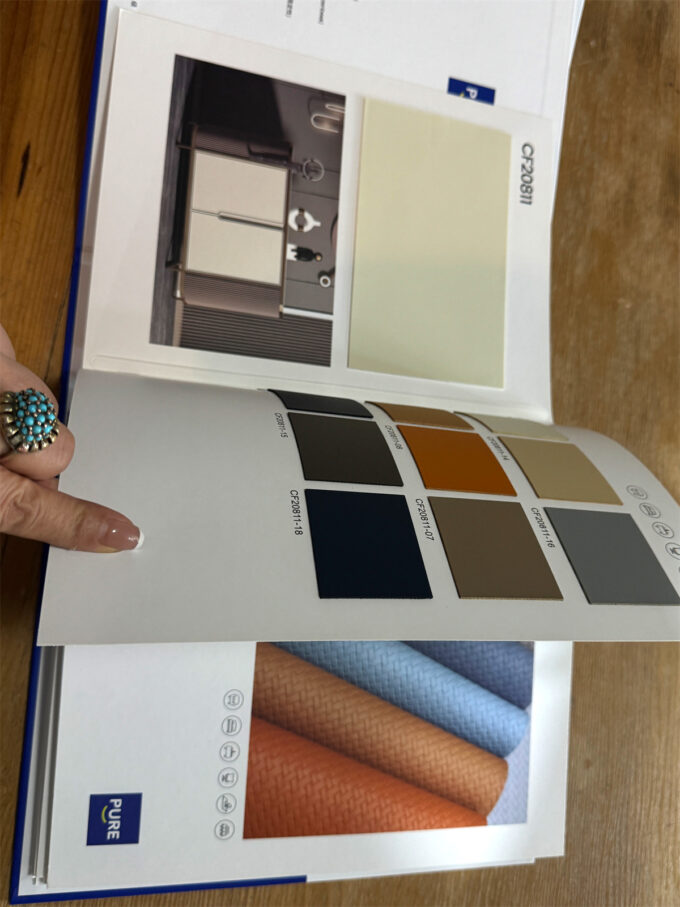custom binder style upholstery fabric color cards