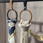 Leather Wood Scarf Display Loops for Scarf Packaging & Fabric Display