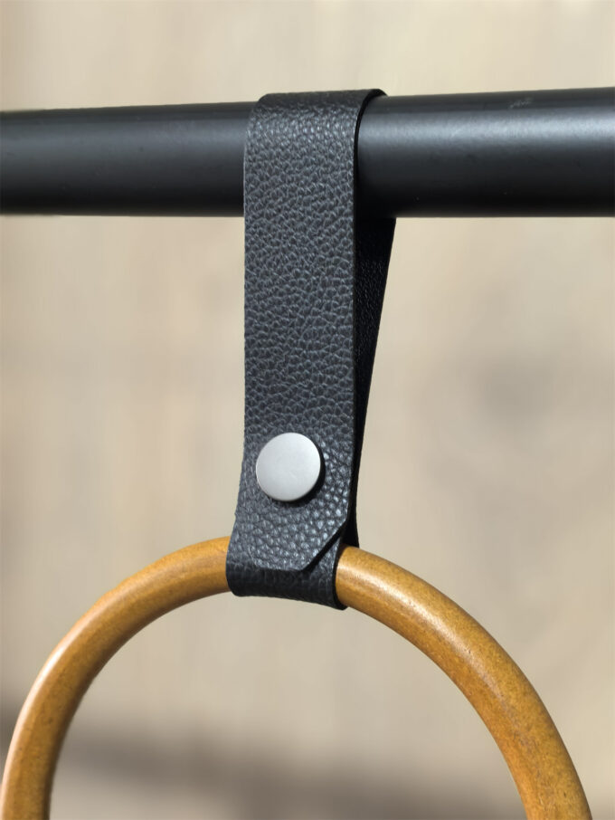 Leather Wood Scarf Display Loops for Scarf Packaging & Fabric Display